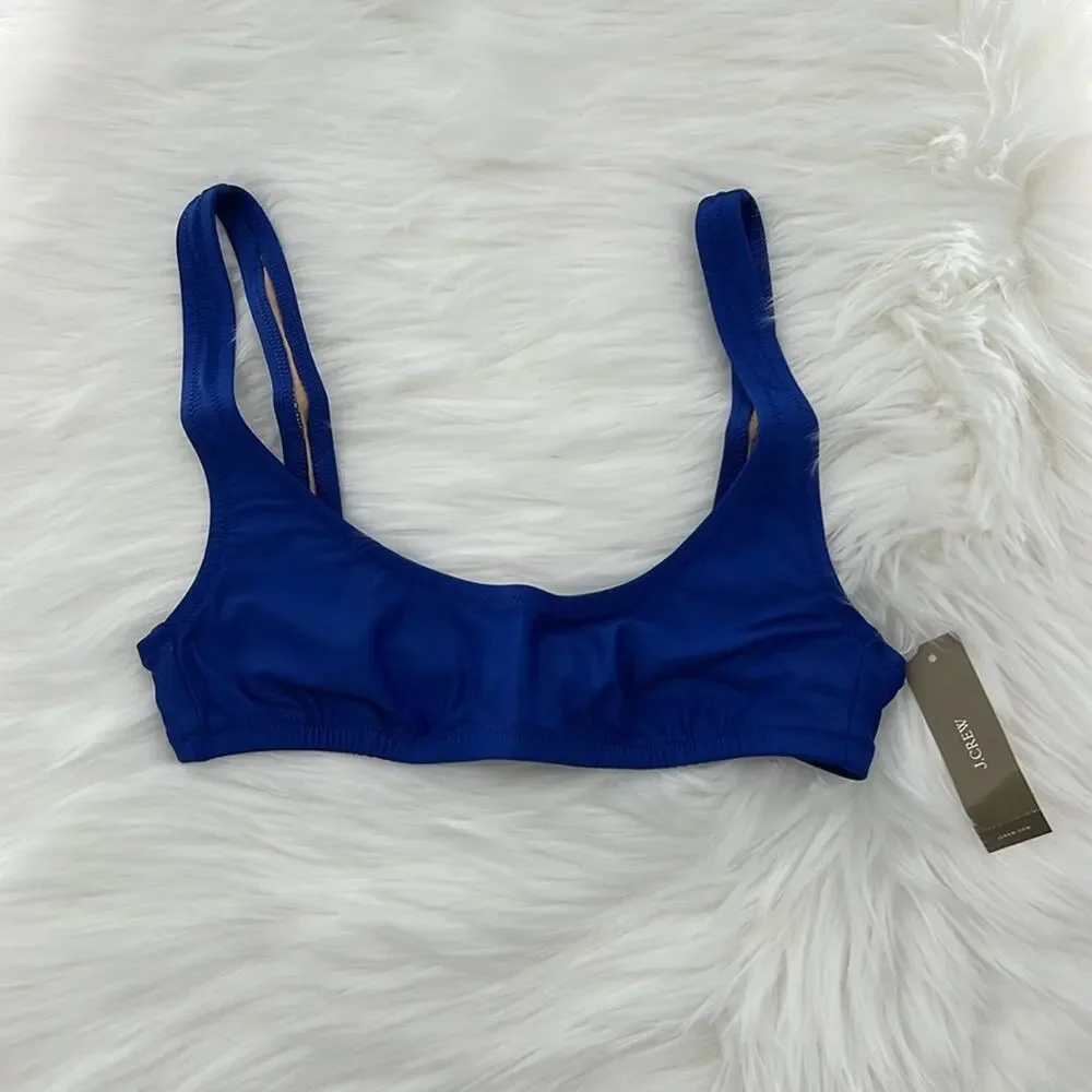 J.Crew Women's Heritage scoopneck bikini top - Blue - XS - NWT